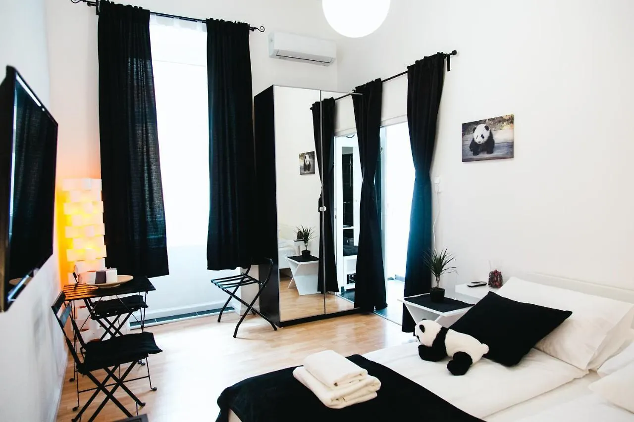 Black & White Apartment With A Gift Soft Panda Budapest