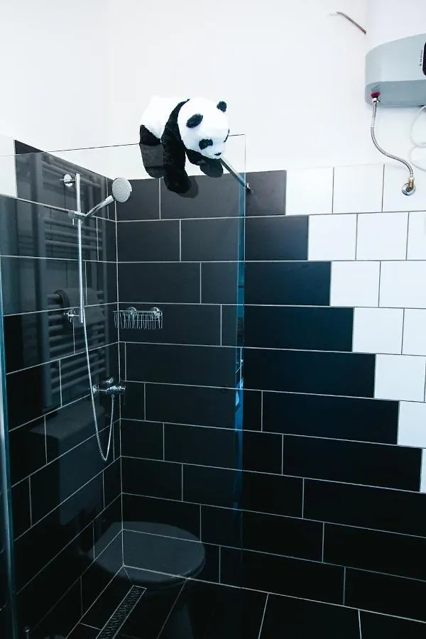 Black & White Apartment With A Gift Soft Panda Budapest Hungary