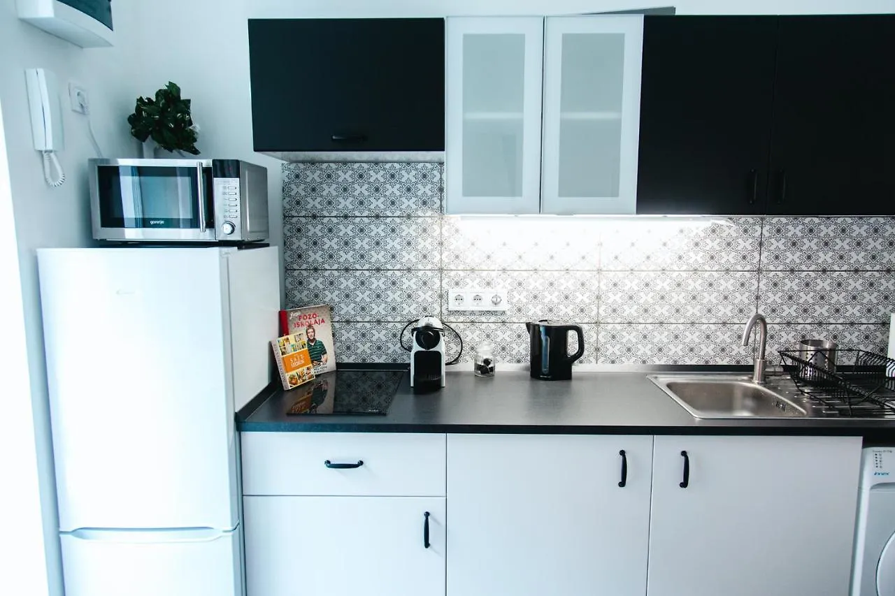 Black & White Apartment With A Gift Soft Panda Budapest Hungary